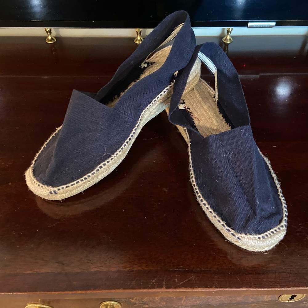 Something Navy Black Felix Espadrille Slingback Sandals